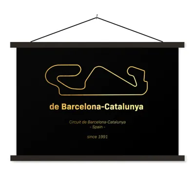 Produktbild von MuchoWow® Textilposter F1 - Rennstrecke - Barcelona 150x100 cm mit schwarzem Rahmen - Schlafzimmer