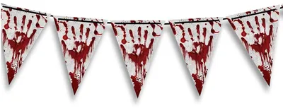 Produktbild von Blutbad Halloween Party Kunststoff Wimpel Girlande