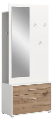 Productafbeelding van xonox.home Garderobekombinatie, garderobeset, paneel, kleur: wit, afmetingen: 80x190x38 cm
