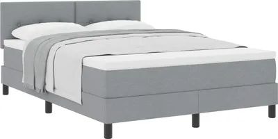 Produktbild von vidaXL Boxspringbett mit Kopfteil Hellgrau 160 x 200 cm Stoff