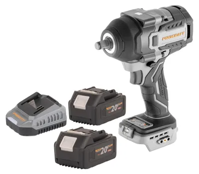 Immagine prodotto di Avvitatore a impatto a batteria ProCraft Industrial IW850A-BB 20 V 850 Nm 1/2" brushless + 2 batterie da 4,0 Ah + caricabatterie