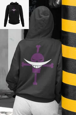 Produktbild von Dámska mikina s kapucňou One Piece Blackbeard Skull Flag Anime Man Shirt Ruffy Crew Marshall D Teach