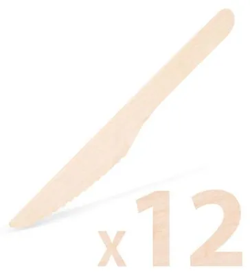 Imagen del producto de Juego de cubiertos de madera: cuchillo, 12 unidades