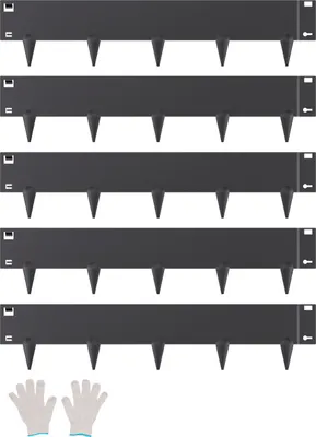 Image de Bordure de pelouse VEVOR, set de 5, 990x207x1,5 mm, bordure de parterre en métal résistant à la rouille, bordure de parterre, bordure de pelouse, facile à installer, paroi de séparation