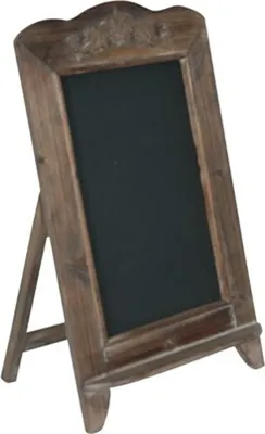 Image de Tableau d'école baroque avec support, tableau d'écriture en bois, look antique, brun