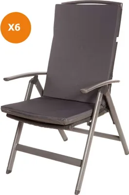 Produktbild von Stuhlkissen 6er set | Sitzkissen 110x47x4cm Anthrazit | sitzkissen gartenmöbel Polsterauflage Auflage für Stühle | stuhlkissen outdoor