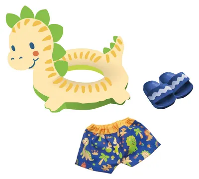 Produktbild von Heless Schwimmset Dino Gr.35-45cm, Schwimmring, Badeshorts, Badeschlappen