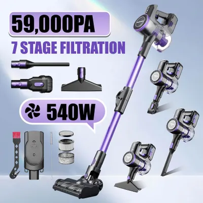 Immagine prodotto di Aspirapolvere portatile senza fili - Aspirapolvere a bastone - Aspirapolvere da tavolo - Aspirapolvere mobile - Aspirapolvere compatto - Colore viola