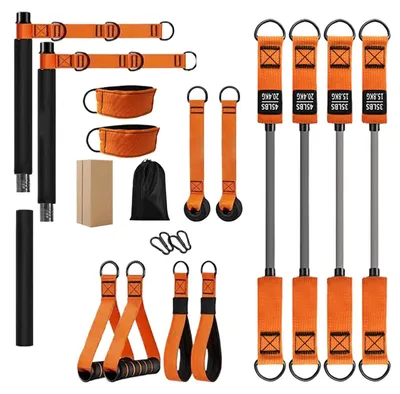 Immagine prodotto di Kit completo per Pilates con barra portatile e resistenza regolabile