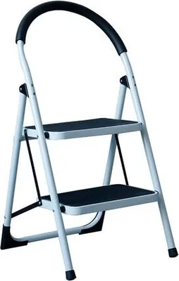 Produktbild von MMXX Stufenleiter, 2 Stufen, weiß Traglast 150 kg, Höhe 90 cm,