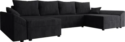 Produktbild von MIRJAN24 Ecksofa Dante U Cord, Eckcouch, Couch mit Bettkasten und Schlaffunktion, U-Form, Wohnzimmer (Farbe: Poso 135)