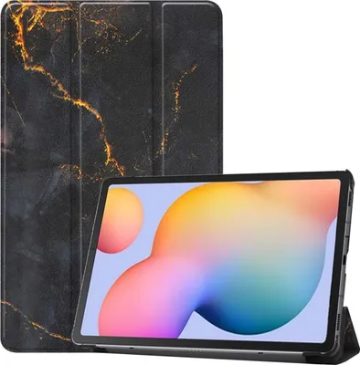 Produktbild von imoshion Design Trifold Klaphülle Samsung Galaxy Tab S6 Lite (2020/2022/2024) - Black Marble