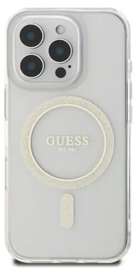 Produktbild von Guess GUHMP16XHFGERET iPhone 16 Pro Max 6,9" transparentes Hardcase IML Glitter Circle MagSafe Schutzhülle