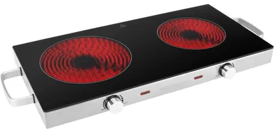 Infrarot-Doppelkochplatte 2800 W, Glaskeramik, stufenlos regelbar