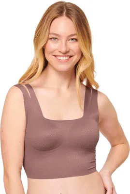 Zdjęcie produktu dla Bustier damski Sloggi – top ZERO Feel Flow, top, logo, faktura, jednokolorowy brązowy, rozmiar M