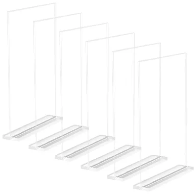 Immagine prodotto di TRANKIELO® - 6 supporti in acrilico per targhette - Espositore a forma di T - trasparente - formato piccolo