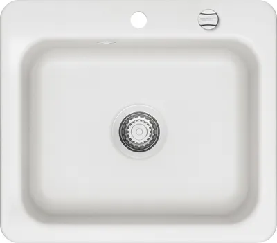Produktbild von KeraDomo Spüle JUNA 57 in POLAR mit Excenterbedienung / Systemceram / Keramikspüle