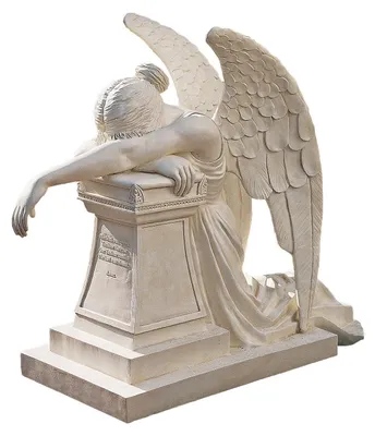 Engel von Verdienst Gartenfigur, 66 cm, Polyresin, Antikstein