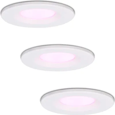 Produktbild von hoftronicsmart LED Einbaustrahler 6W 450lm RGBWW IP65 Weiß 3er Set