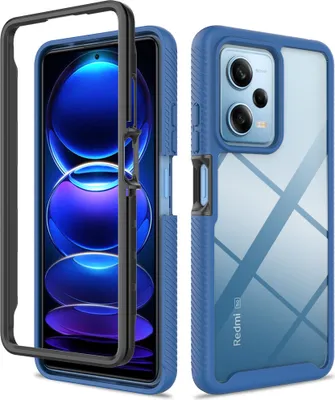 Produktbild von Xiaomi Poco X5 Pro Hülle, Hybrid Transparente Rückseite TPU Bumper Stoßfest Schutzhülle für Xiaomi Poco X5 Pro Dunkelblau