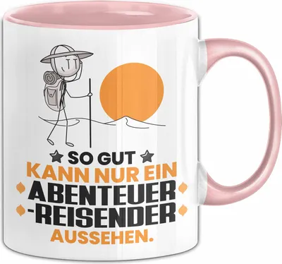 Produktbild von Abenteurreisender Geschenk Tasse So Gut Kann Nur Ein Abenteurreisender Aussehen Geschenkidee Kaffee-Becher (Rosa)