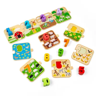 Immagine prodotto di Puzzle Bigjigs Toys con immagini e numeri