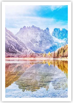 Produktbild von Poster - Poster ohne Rahmen - Herbst Landschaft Berge - 70x100 cm - Wand Bild - Wanddeko - Wandbilder - Kunstposter - Wandposter - Bilder - Kunstdruck - Wanddekoration - Wandbild - P2XPA70x100-4624
