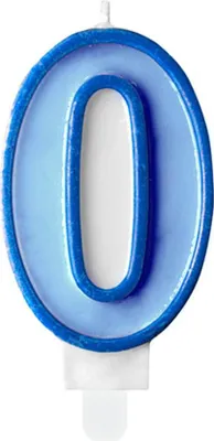 Zdjęcie produktu dla Niebieska Świeczka Urodzinowa Cyferka 0 - Idealny dodatek do Twojej imprezy! Ożyw swój tort i stwórz niezapomniane chwile! Wysokość: 7cm.
