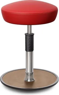 Produktbild von Sitz- Stehhocker Free Regular Hutsitz skai Kunstleder Rot chrom /Natur.