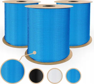 Produktbild von Polypropylenseil 3mm Blau – unifarben ohne Kennfäden – leichte, UV-beständige Flechtleine 20m