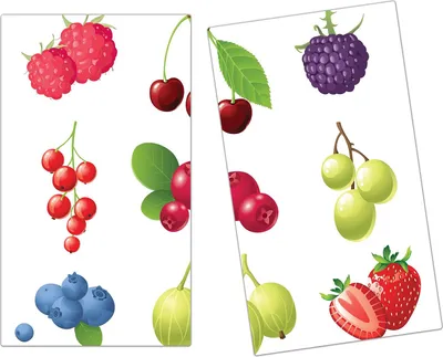 Produktbild von Spritzschutz Herdabdeckplatte Schneidebrett aus Glas Verschiedene Beeren 2-Teilig (60x52cm)