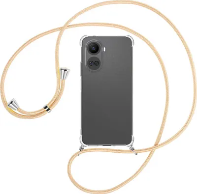 Produktbild von Handykette Backcover-Schutzhülle mit Band (Metall silberfarben) für Huawei nova 10 SE (BNE-LX1,LX3) - Goldkordel