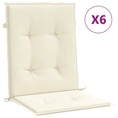 Produktbild von Gartenstuhlauflagen für Niedriglehner 6 Stk. Creme 100x50x3 cm