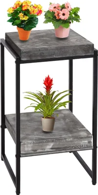 Produktbild von Blumentisch MCW-K71, Blumenregal Beistelltisch Pflanzregal, MVG- MDF Metall  dunkelgrau, 61cm