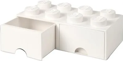 Image de LEGO Boîte à tiroirs STORAGE BRICK DRAWER 8 2 tiroirs blanc
