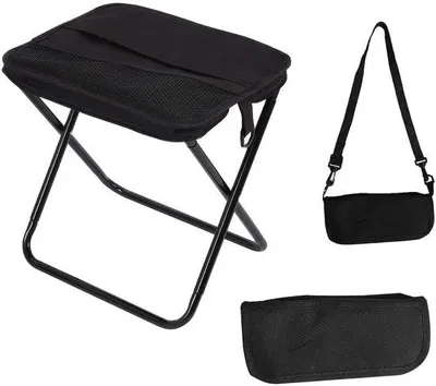 Immagine prodotto di Unyqoos®: Sgabello pieghevole leggero con tracolla – Sgabello pieghevole per viaggi e attività all'aperto, struttura in acciaio, tessuto Oxford impermeabile, robusta struttura triangolare resistente fino a 100 kg