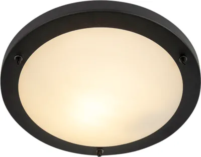 Produktbild von QAZQA - Moderne Bad I Badezimmer Außen Deckenleuchte I Deckenlampe I Lampe I Leuchte schwarz IP44 - Yuma 31 I Außenbeleuchtung - Glas Rund - LED geeignet E27