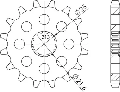 Productafbeelding van Ritzel Supersprox 525 - 17Z CST-520:17: fijn vertande, afmetingen 21,6/25,0