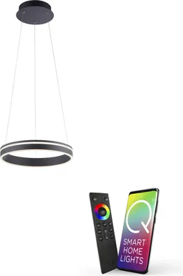 Produktbild von Paul Neuhaus LED Pendellampe CCT Q-Vito  Ring Pendelleuchte Ring Works with Alexa, Farbwechsel anthrazit Wohnzimmer, Esszimmer, Küche 8410-55, 8410-13