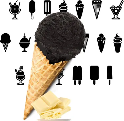 Immagine prodotto di Cioccolato bianco Polvere di gelato nero 333 g