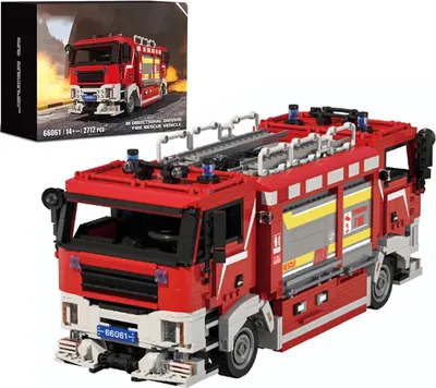 Produktbild von Feuerwehrfahrzeug, realistische Wasserstrahlfunktion, doppeltes Fahrerkopfdesign, Feuerwehrwagen