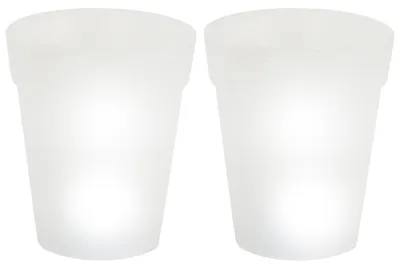 Produktbild von 2er Set LED Solar-Blumentöpfe zur Außendekorationsbeleuchtung