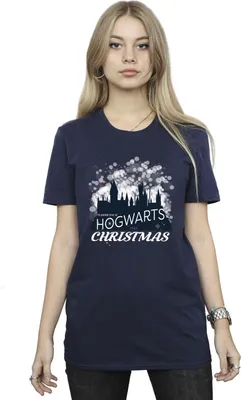 Produktbild von Harry Potter - "Hogwarts" T-Shirt für Damen BI27987 (M) (Marineblau)