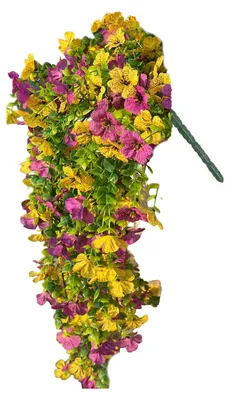 Produktbild von Künstliche Veilchenranke, realistische, UV-beständige Kunstblume aus Rattan, für drinnen und draußen, Garten, Veranda, Terrasse, Wanddekoration, künstliche Blüte