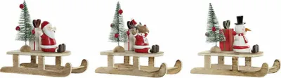 Obrázek produktu pro Vánoční dekorace DKD Home Decor Wood Father Christmas (14 x 6 x 13 cm) (3 ks)
