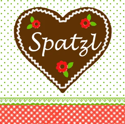 Produktbild von 20 Servietten Spatzl - Lebkuchenherz für Spatzl 33x33cm