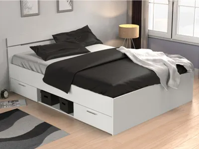Produktbild von Bett Micheline 140 x 190 cm-matt weiß