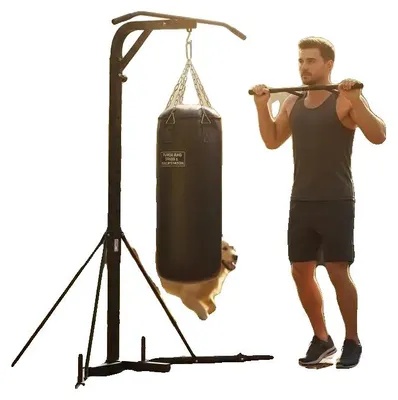 Obrázek produktu pro Stojací boxovací pytel, výškově nastavitelný, odolná ocelová konstrukce, černá barva