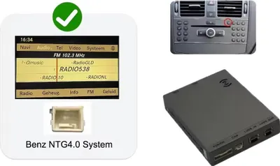 Zdjęcie produktu dla Bezprzewodowy moduł CarPlay i Android Auto, zaawansowane funkcje Screen Mirroring, łatwa instalacja, do Benz NTG 40