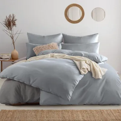 Obrázek produktu pro Sada povlečení šedá, 135x200 cm, 6 dílů, mikrovlákno, nemačká se, se zapínáním na zip
